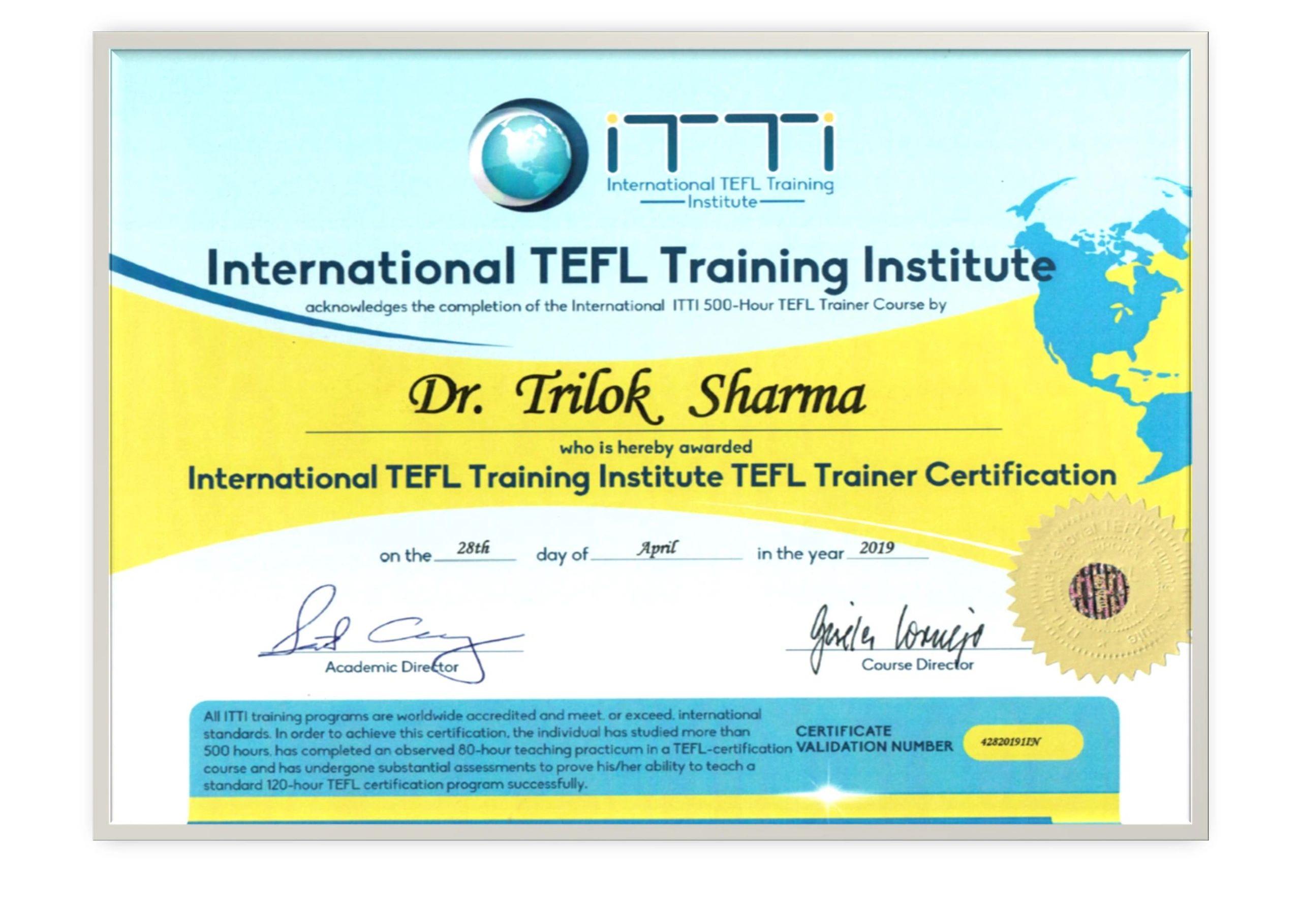 Tesol certificate