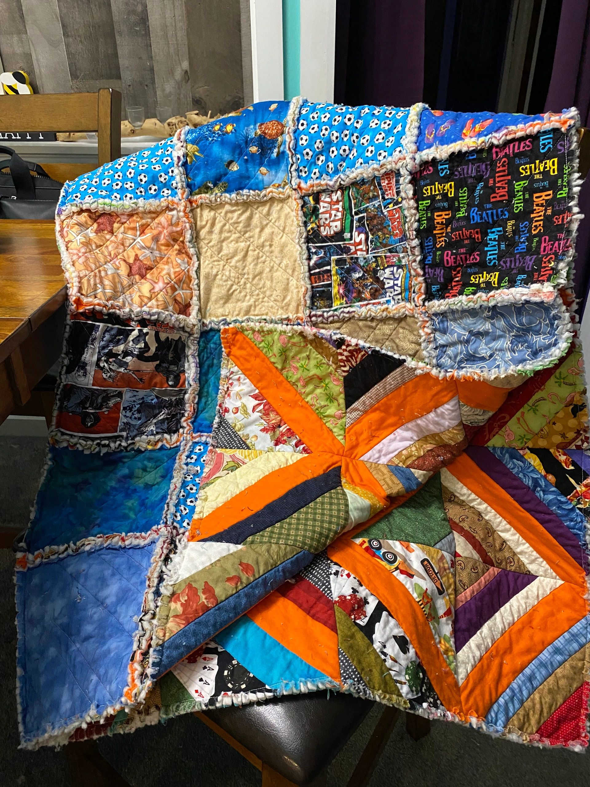 Reversible rag quilt 