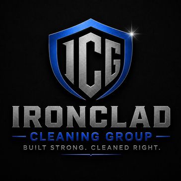 Logo for Ironclad Cleaning Group with shield and bold text.