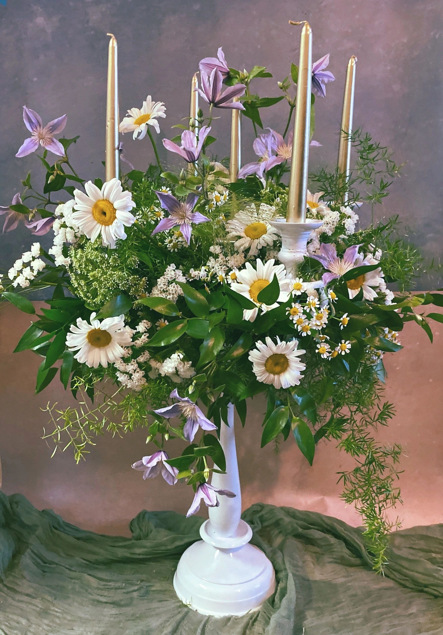 Candelabra and flowers