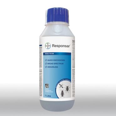 Bottle of Responsar insecticide with blue cap.