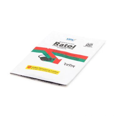 Packet of Ratol insecticide with a crossed-out rat icon.
