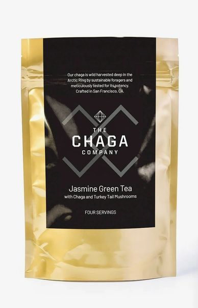Photo of jasmine green tea form the Chaga company.
