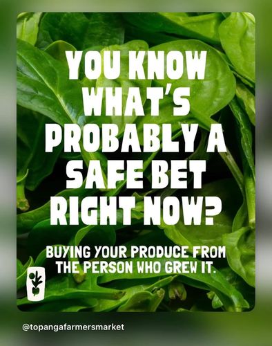  "You know what's probably a safe bet right now?  Buying your produce from the person who grew it.