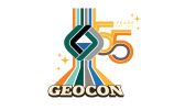 GEOCON 55 logo with colorful lines and sparkles.