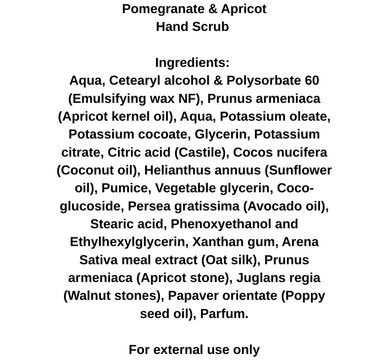 Ingredients of hand scrub 