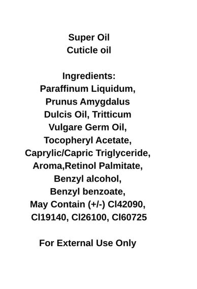 Ingredients for cuticle oil