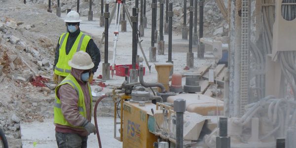 Micropile installation at Crystal Bridges Museum of American Art in Bentonville, AR.