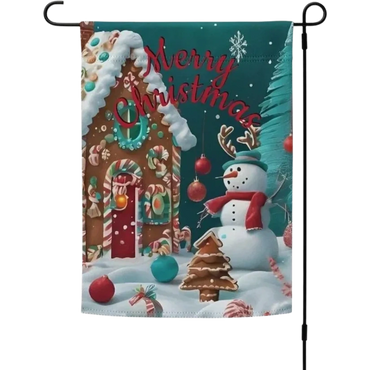 Gingerbread House Garden flag