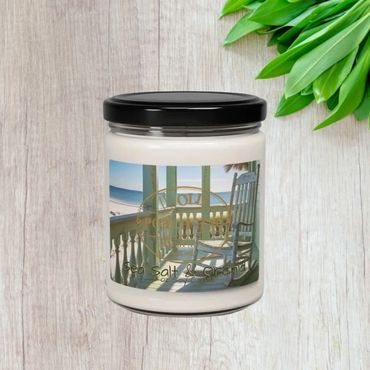 picture of an Old Porch Hag Company Candle with Sea Salt and Orchid scent