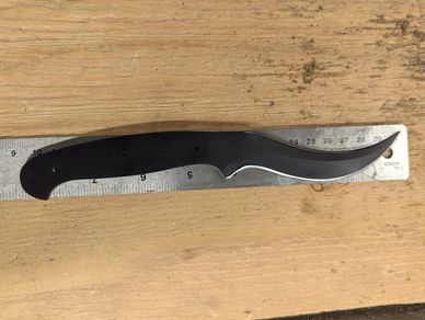 A production knife. The idea behind this two edges blade was- a secret that when whispered killed yo