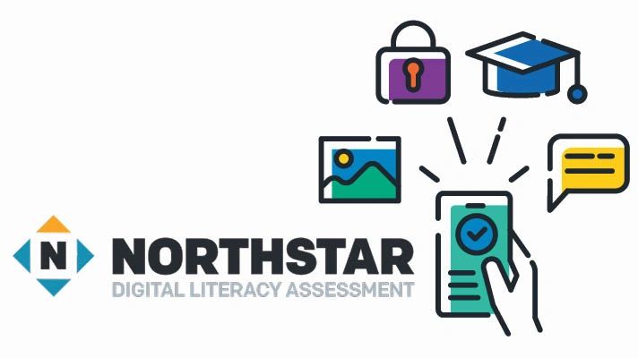 Northstar Digital Literacy Assessment logo with icons of security, education, images, and communication.