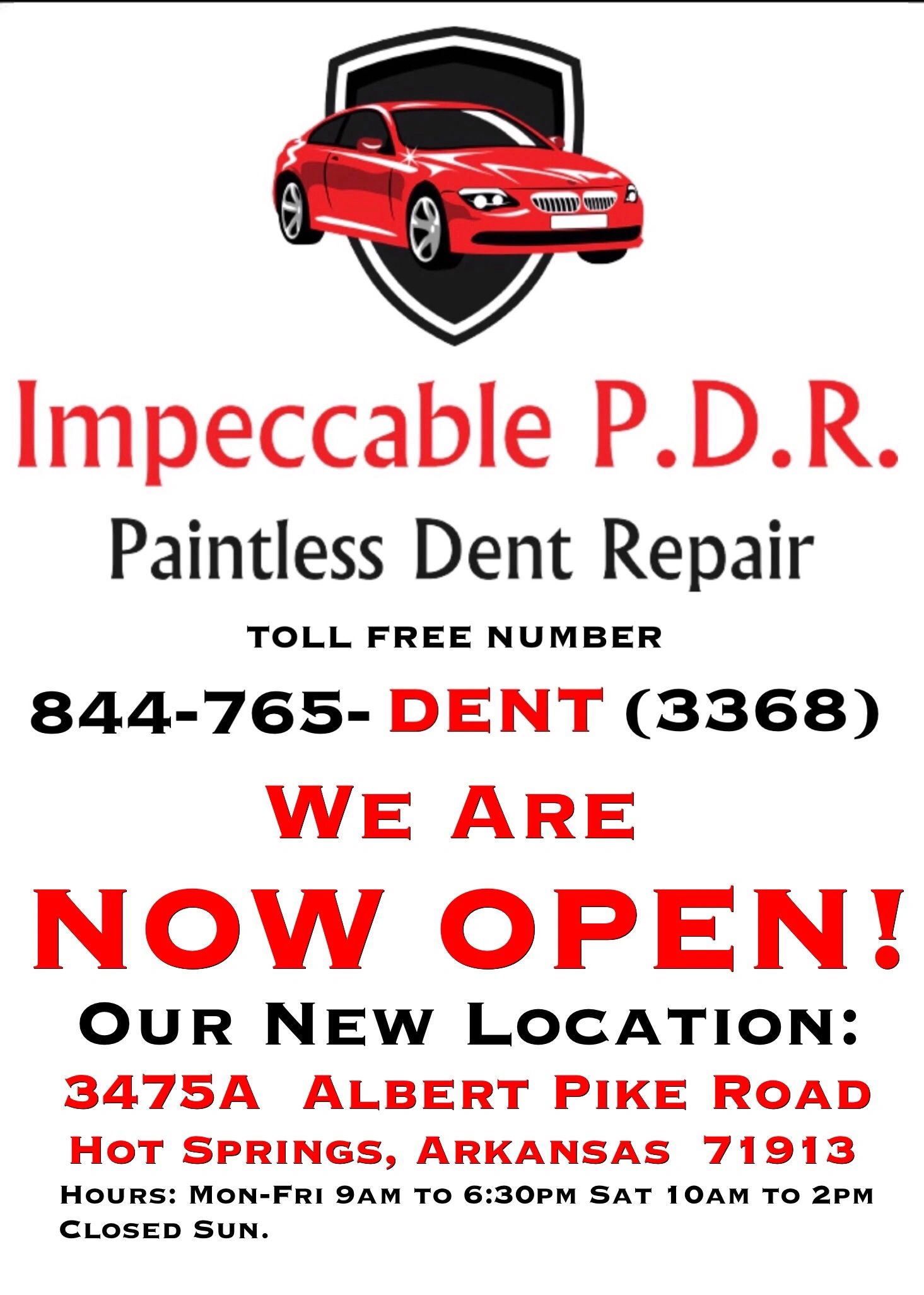 Now Open at our new location: 3475a Albert Pike Rd Hot Springs, Arkansas 71913