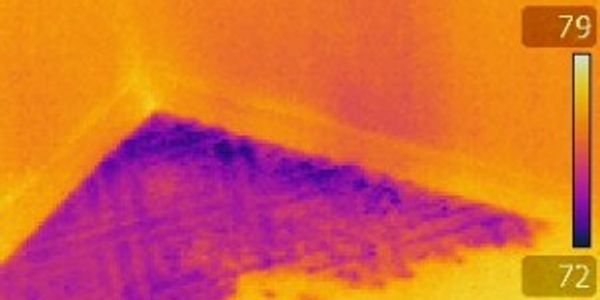 Thermal image of a wet floor, home inspection, home inspections, home inspector