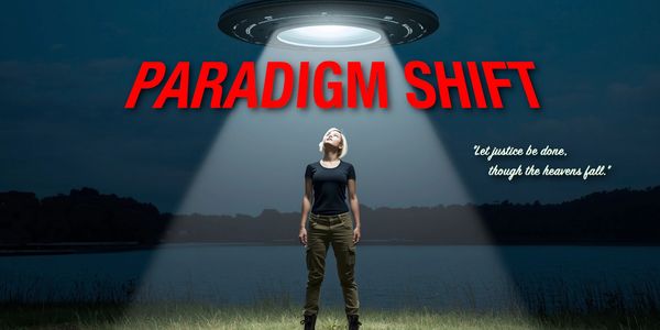 Former Air Force officer, current journalist, stands underneath an ominous UFO.