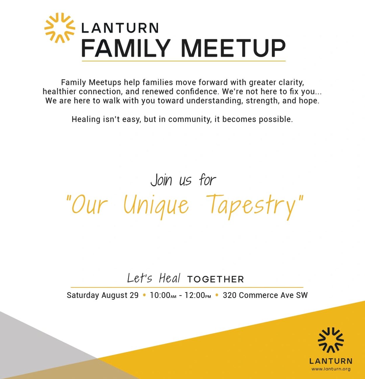 Lanturn Family Meetup invites families to join for healing and connection.