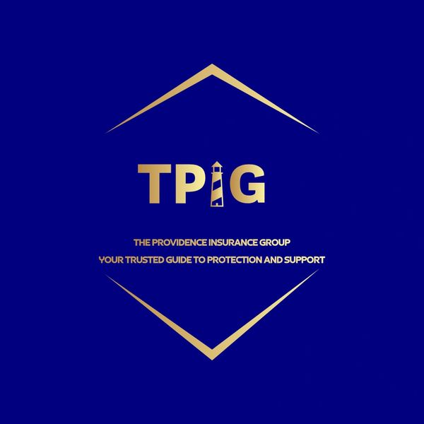 Elegant gold and blue logo for The Providence Insurance Group with a lighthouse symbol.