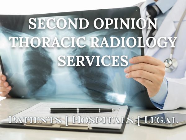 Second opinions for thoracic radiology exams. Used by patients, hospitals and attorneys.