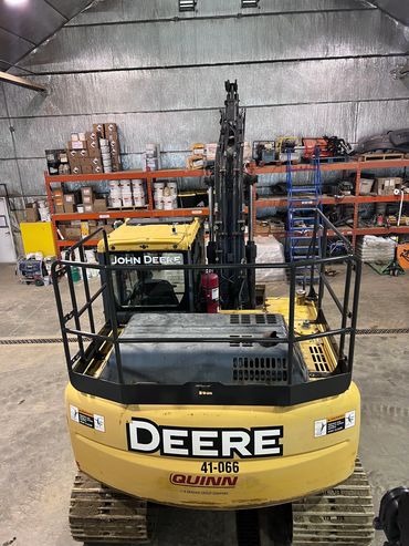 John Deere 320 Excavator with Custom handrails