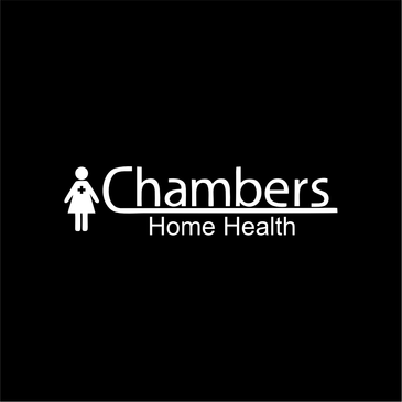 Logo for Chambers Home Health with a nurse icon and clean typography.