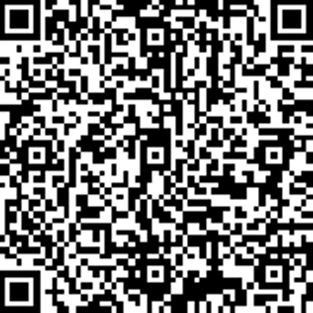 A black and white QR code with intricate square patterns.