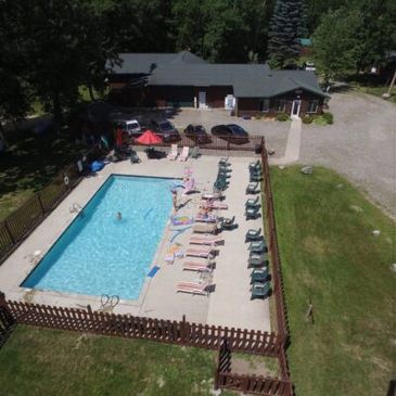 suntanning, swimming, relaxing