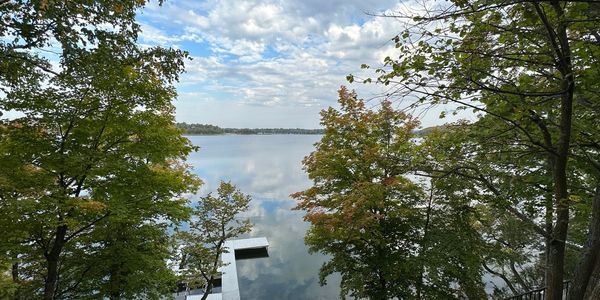View from wrap around porch of Pelican Lake. 