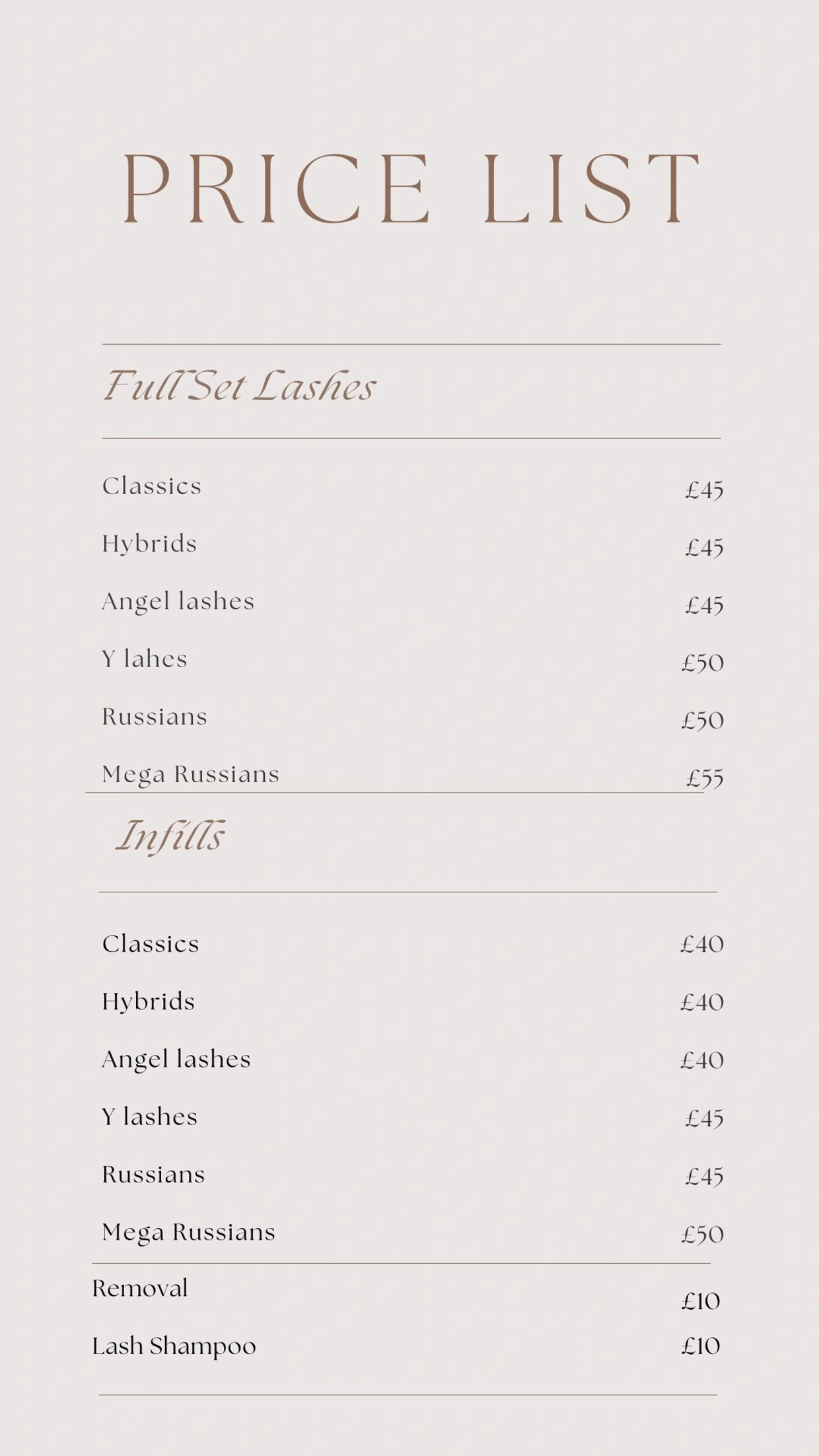 Lash Extension Prices
