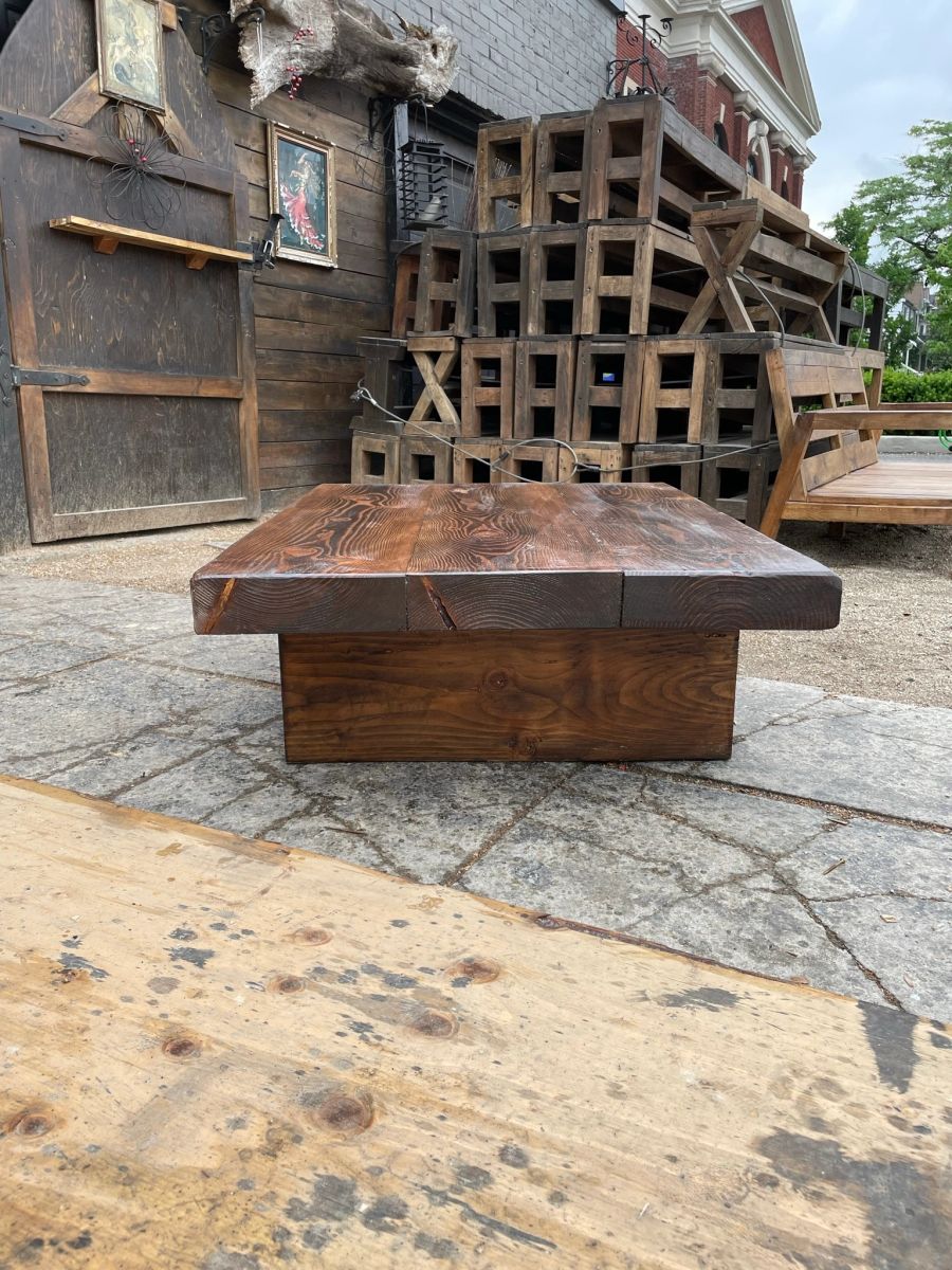 Sleigh design coffee table 3 inch thick timbers 40 inches long 2 ft ...