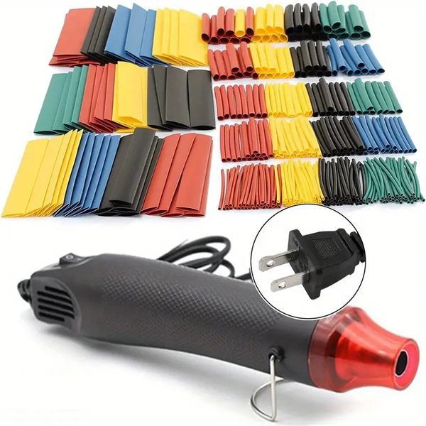 328pcs 2:1 Heat Shrink Tubing Set, With A 300W Portable Heat Gun