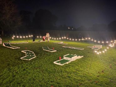 Mini Golf after dark  - Festoon Lighting
#mini golf hire
#portable mini golf
# crazy golf hire