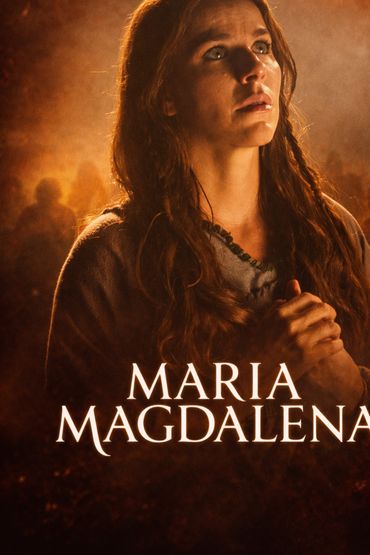 A contemplative woman bathed in warm light with 'Maria Magdalena' text.