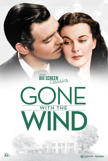 Romantic classic movie poster for Gone with the Wind.