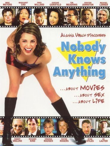 Movie poster for "Nobody Knows Anything" featuring Alanna Ubach and a cast of well-known actors.