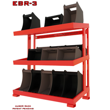 EBR-3 Excavator Bucket Storage Rack, 3 tiered
