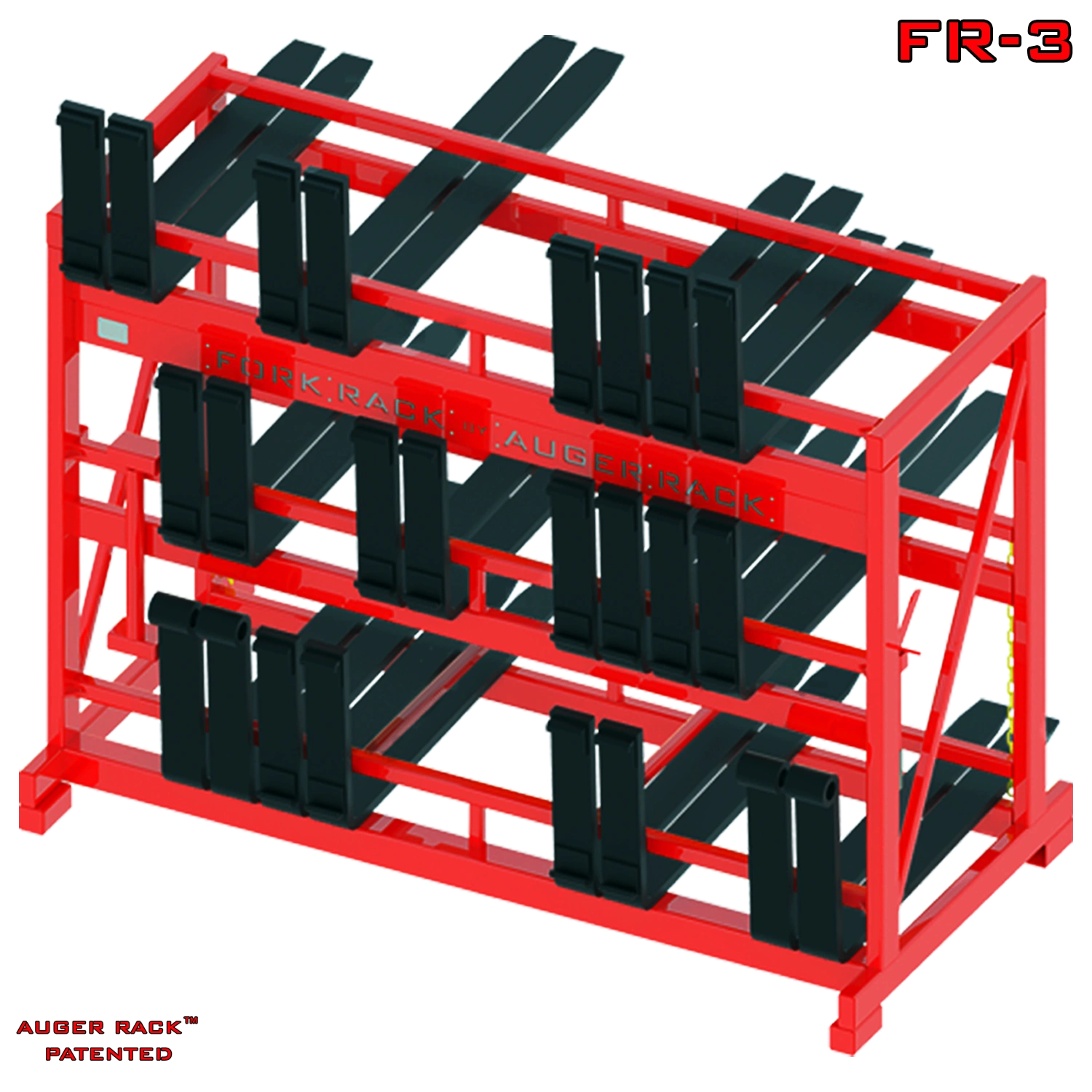 FR-3 Forklift Fork Storage Rack, 3 tiered