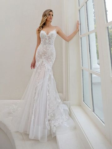 V Neck Mermaid Gown