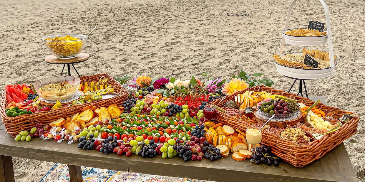 colorful grazing table