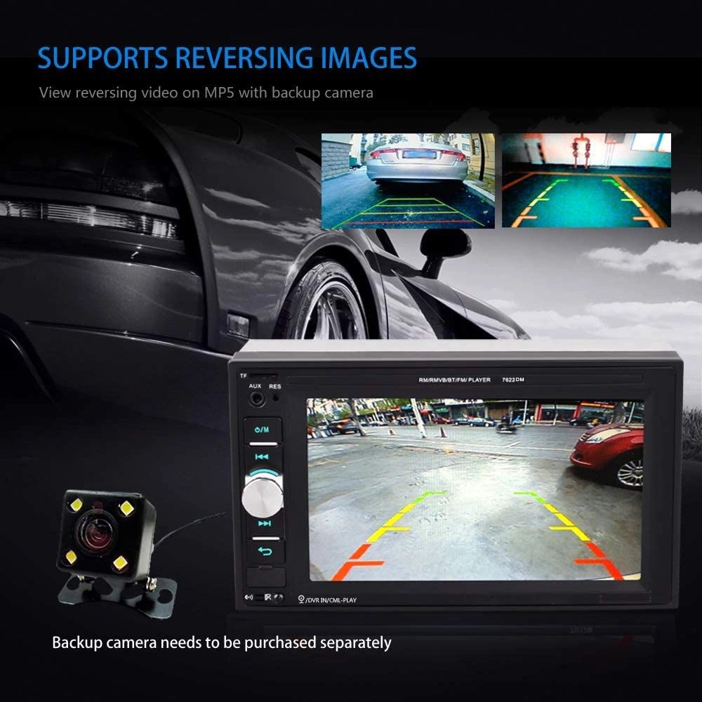 Car Stero with Backup Camera Built-in 6.2" Touch Screen 2Din