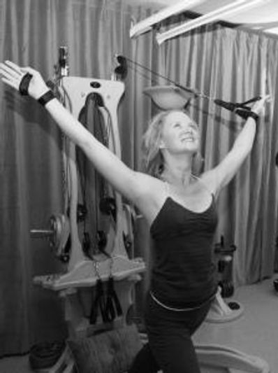 Kimberly enjoying her Gyrotonic session at Blossoming Lotus Gyrotonic Claremont