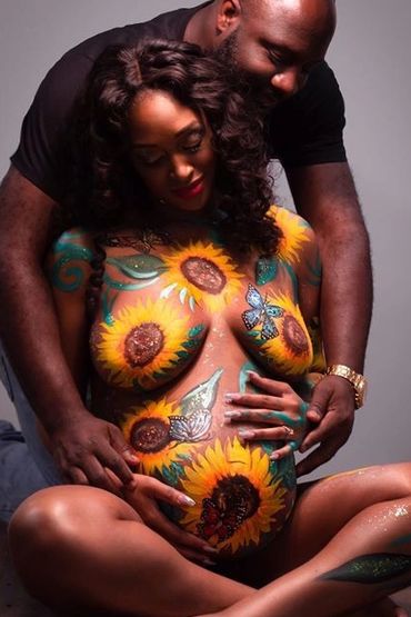 Maternity belly body paint painting miami
