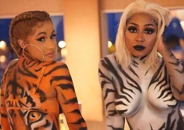 Cardi b body paint twerk video  young miami body paint tiger zebra