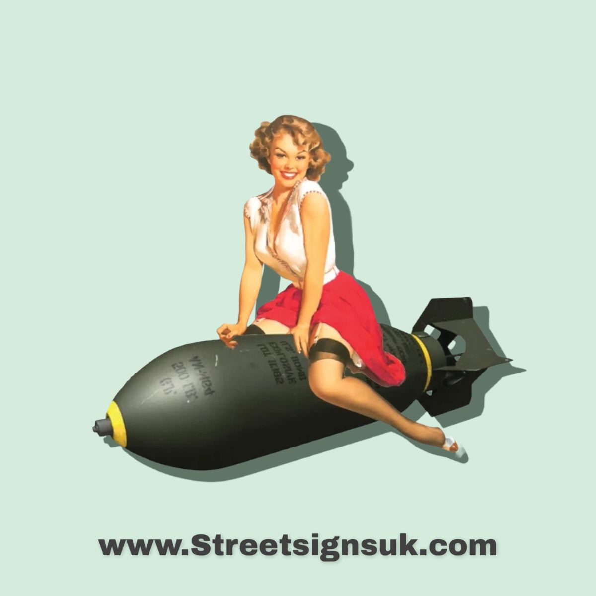 vintage Pin Up Girl on bomb self adhesive vinyl decal sticker in ...