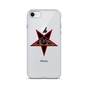 An iPhone with a clear case depicting the GOS: Steel City logo