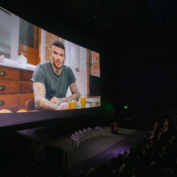 David Beckham gives a virtual address to the audience