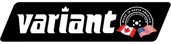 Logo for Variant, featuring Canadian and American flags.