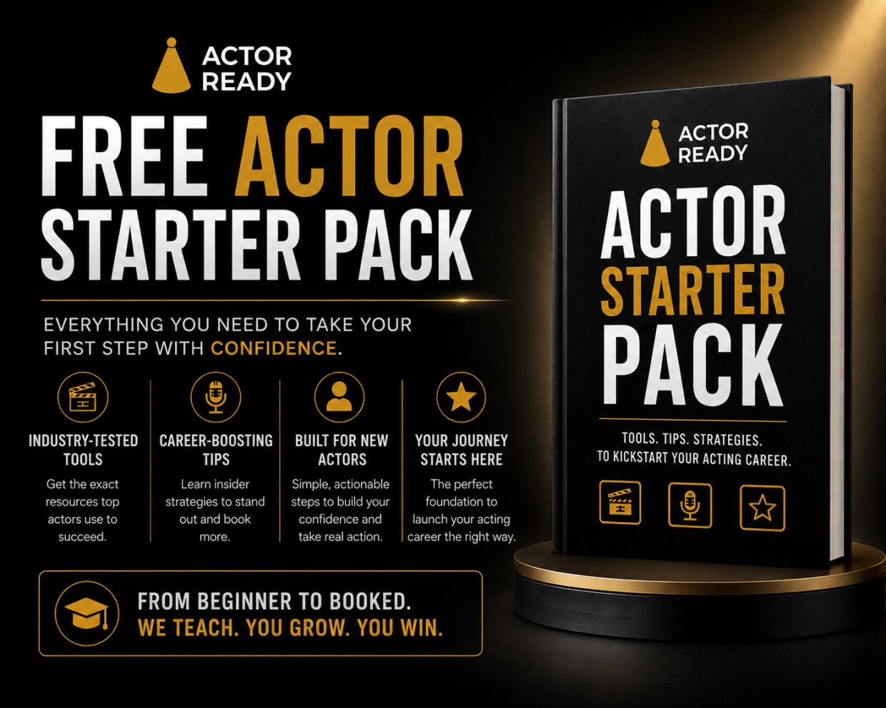 Free Actor Starter Pack for career success and confidence.