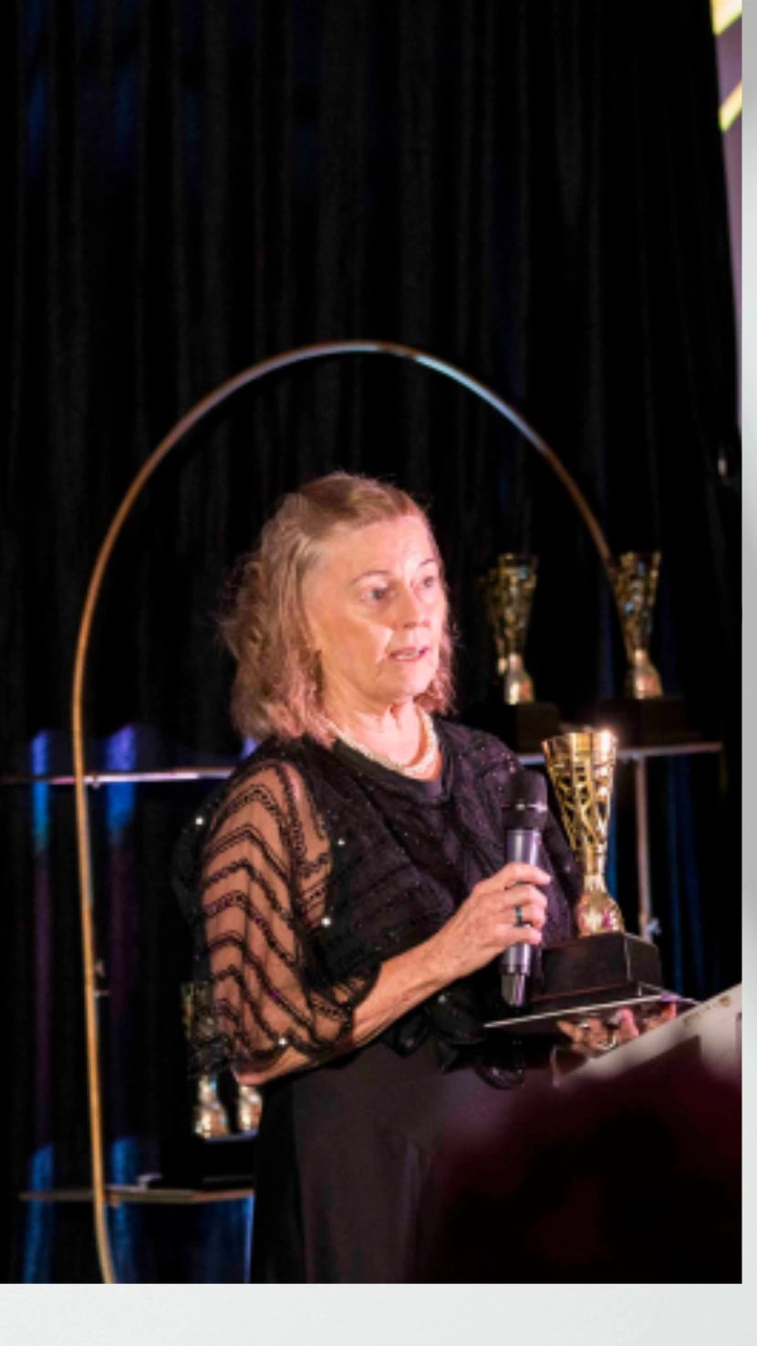 
Leone Wilson speaking at the 2026 Inspire Awards. Healthcare Hero Award
