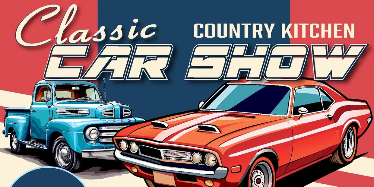 Classic Car Show Header with Country Kitchen events name
