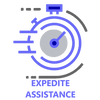 Expedite Assistance Icon - Stopwatch that appears to be moving fast